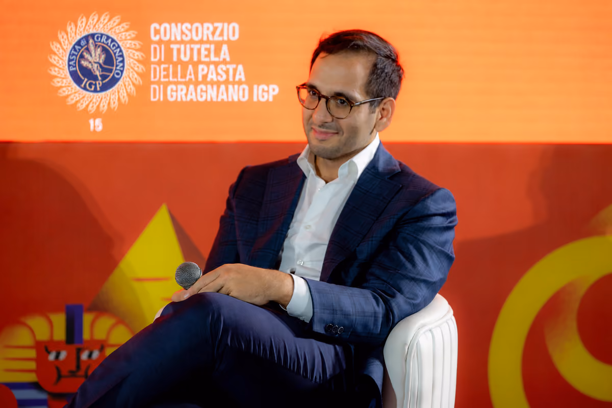 Il manager Cafiero durante un evento del Consorzio di Tutela della Pasta di Gragnano Igp