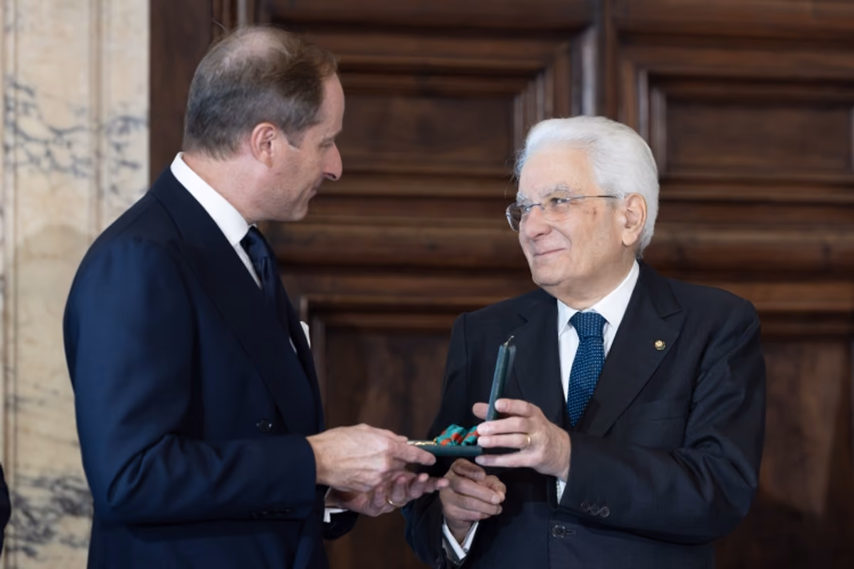 Giacomo Ponti con il presidente della Repubblica Sergio Mattarella