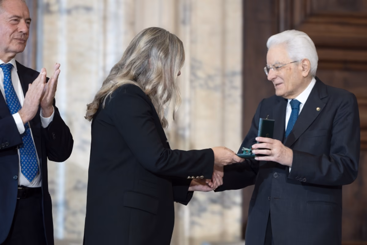 Marina Cvetic con il presidente della Repubblica Sergio Mattarella