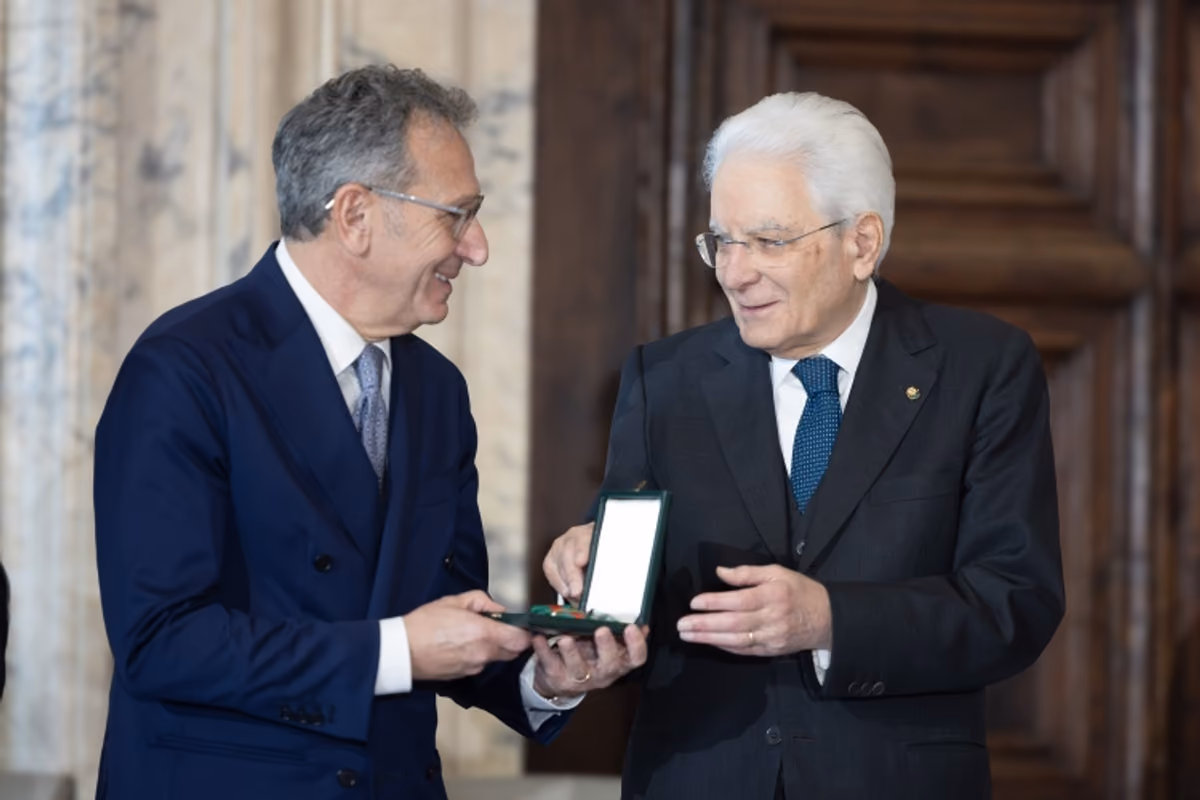 Sabato D'Amico con il presidente della Repubblica Sergio Mattarella
