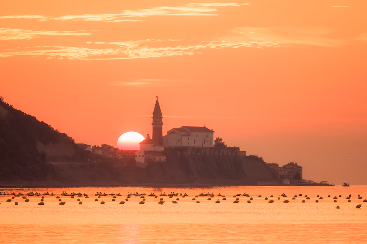 Un tramonto sulla costa dell'Istria slovena