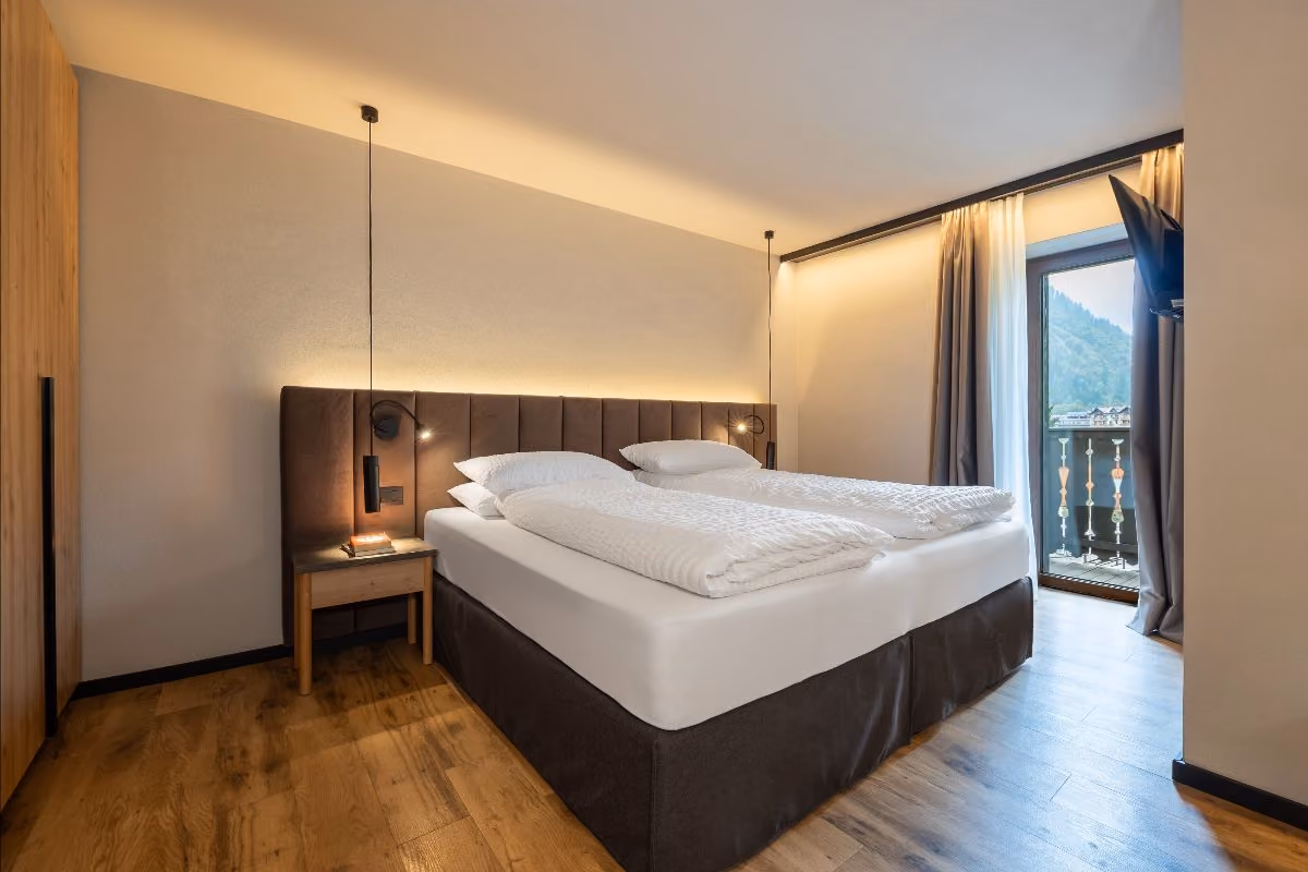 Una delle camere dell'Hotel Vioz