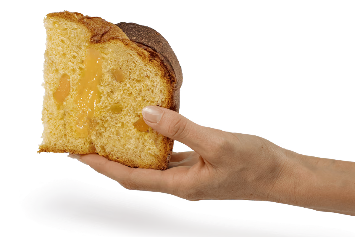 Panettone PeachMary, con crema alla pesca