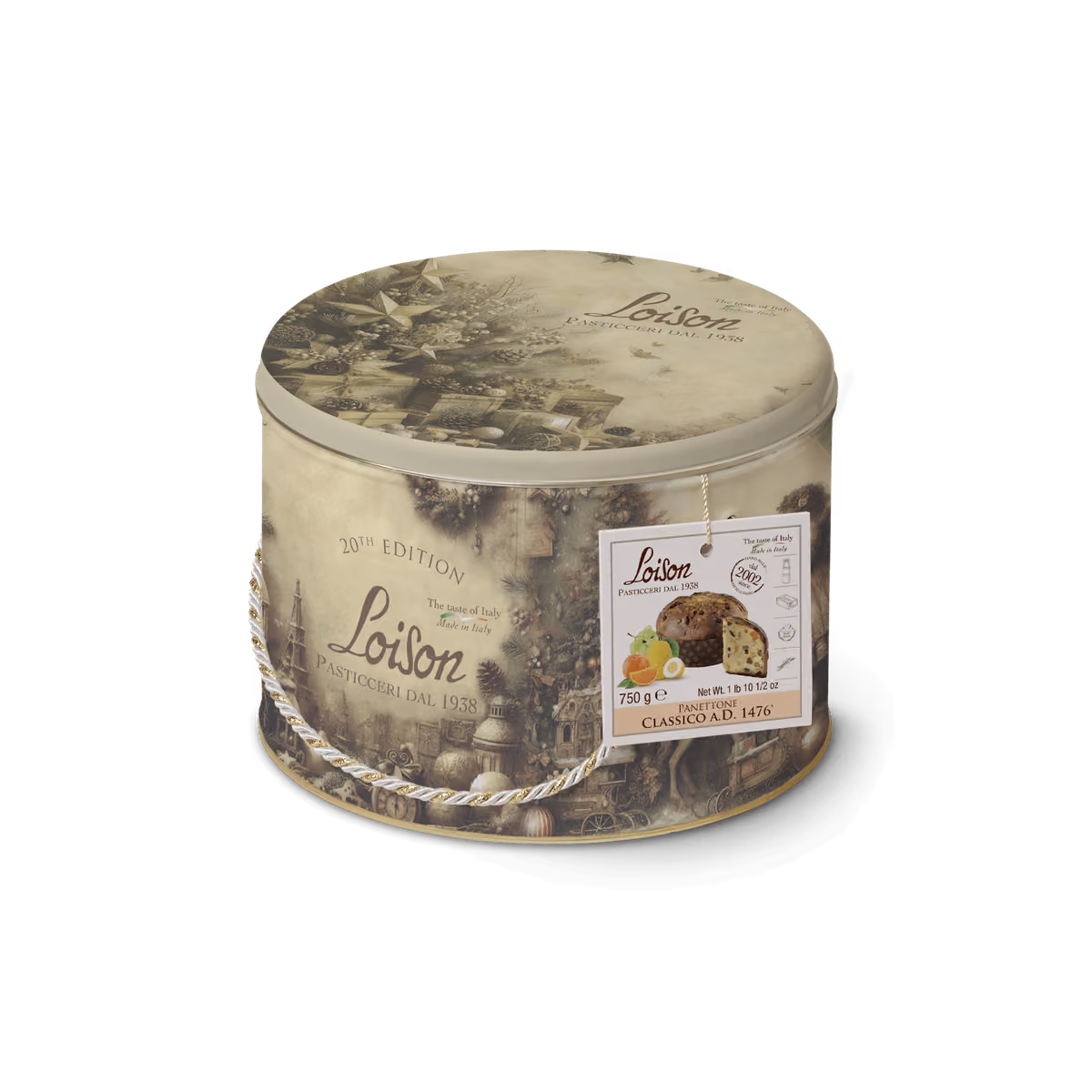 Il panettone Il Classico A.D. 1476 nella Latta speciale disegnata da