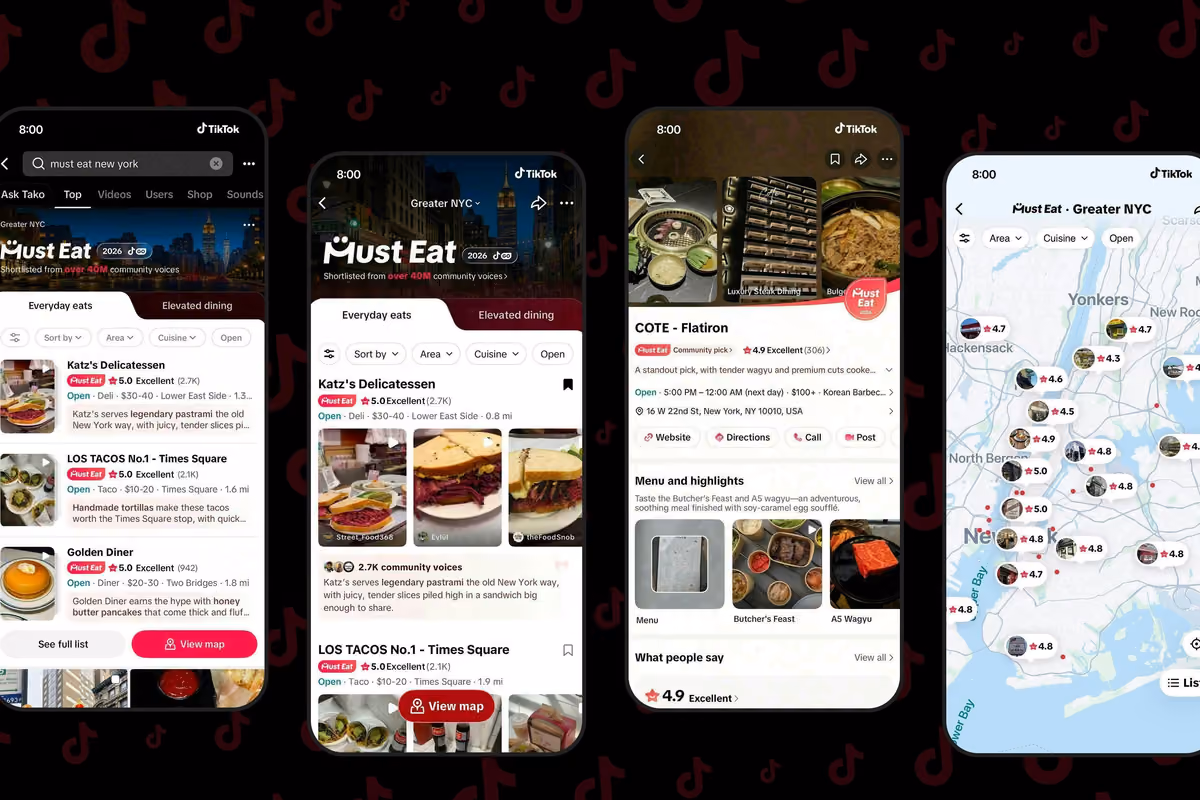 Must Eat raccoglie segnalazioni ricavate da oltre 40 milioni di contenuti e permette, per alcuni ristoranti, di prenotare attraverso OpenTable