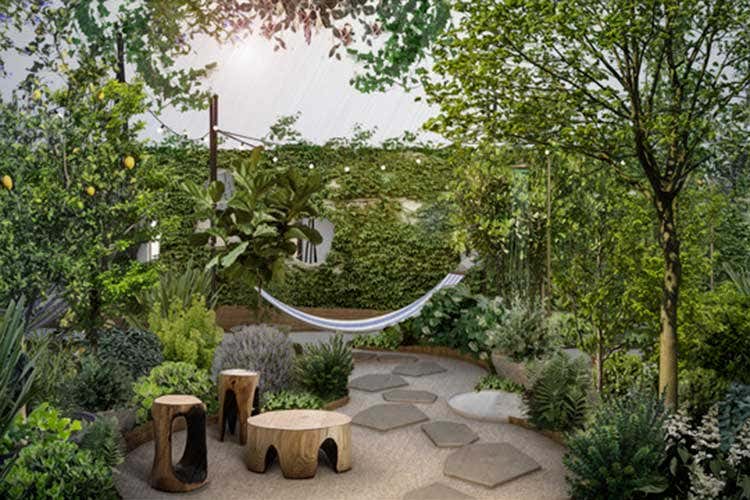 25 hours Hotel, il giardino nella corte interna