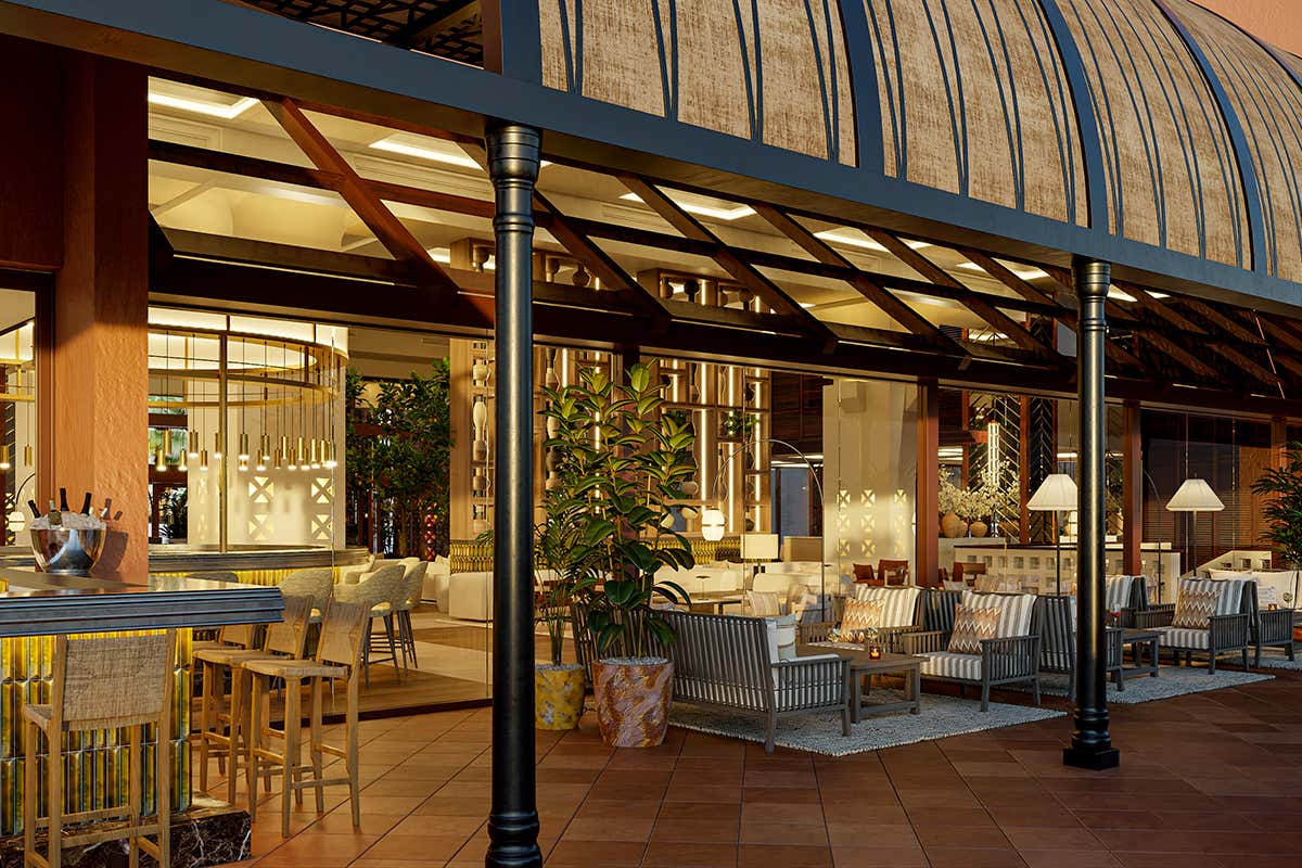 La lobby del bar di Hacienda del Mar