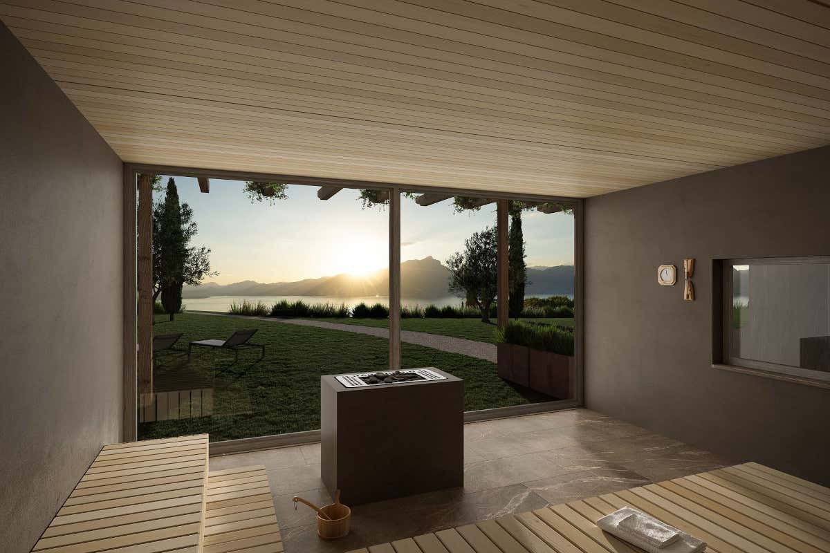 La sauna di Cape of Senses Cape of Senses spa e accoglienza esclusiva sul lago di Garda