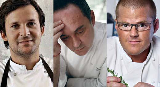 da sinistra: René Redzepi, Ferran Adrià e Heston Blumenthal