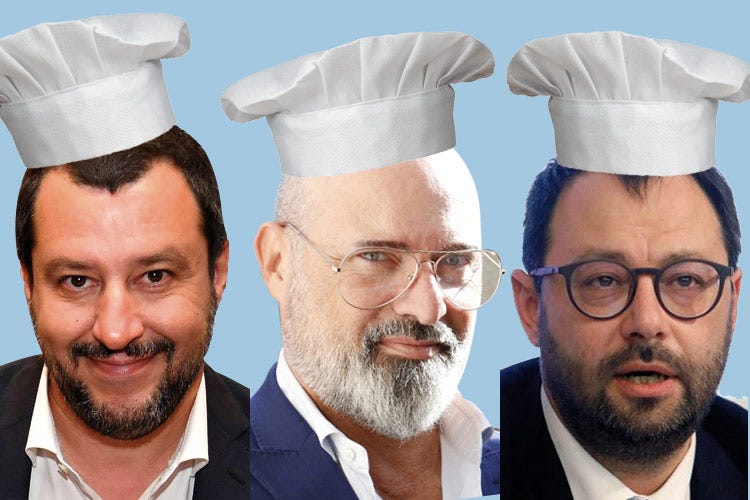 Matteo Salvini, Stefano Bonaccini e Stefano Patuanelli - Salvini e Bonaccini Alleanza a sostegno dei ristoranti
