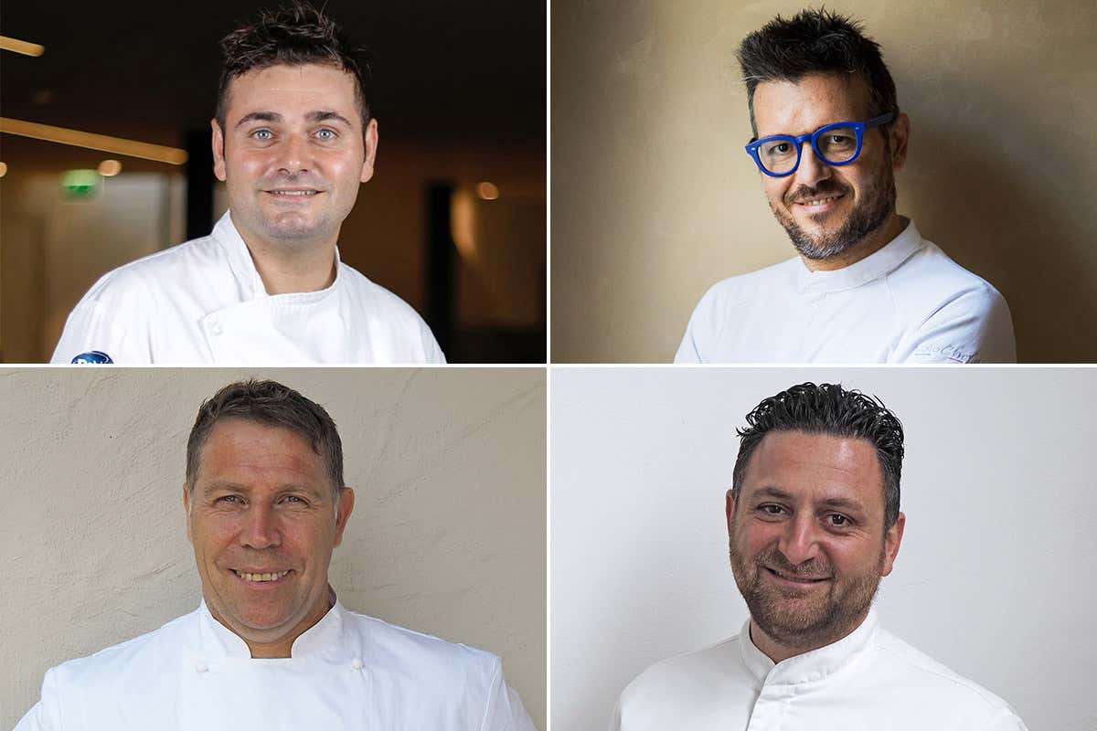 da in alto a sinistra: Antonio Cuomo, Rocco De Santis, Terry Giacomello e Domenico Iavarone  Debic torna a Identità Golose per l’edizione 2023