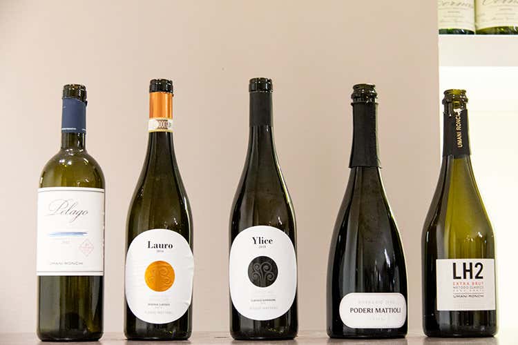 I vini degustati durante la serata - I 50 anni del Ristorante I Due Cigni a Montecosaro Scalo