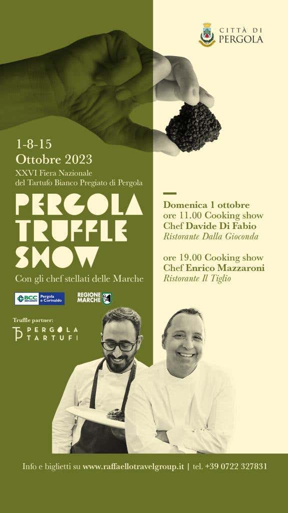 Chef Di Fabio e Chef Mazzaroni inaugurano lo spettacolo della cucina al tartufo alla Fiera di Pergola