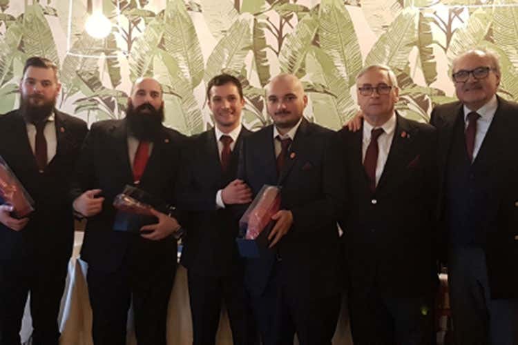 Giorgio Bagini, Christian Olivari, Cosimo Nucera, Mirko Salvagno, Alfredo Raineri e Carmine Lamorte (Abi Professional Cocktail Competition 1° classificato il barman Mirko Salvagno)