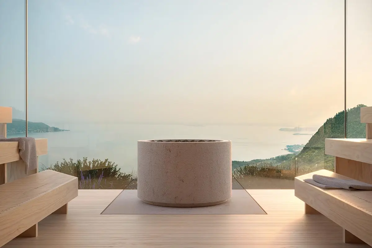 La sauna dell'Adults Only Spa Lefay Resort