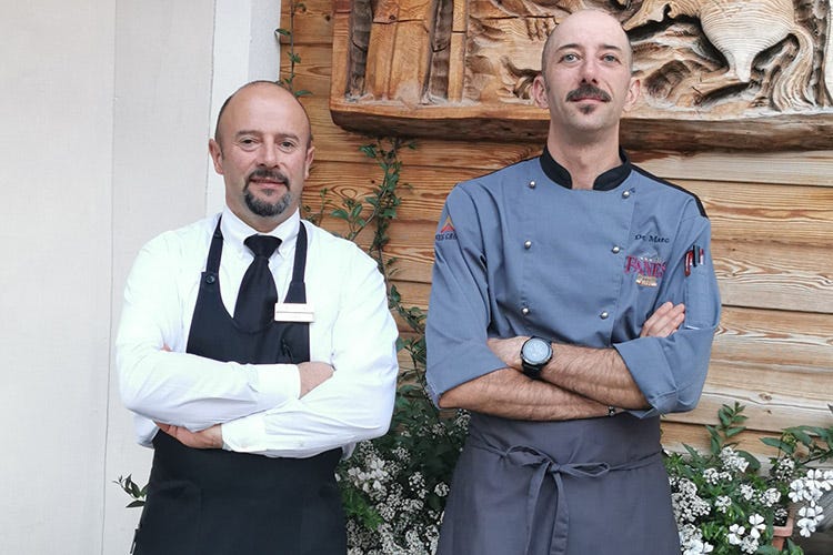 Giuseppe Claudio De Marc e Oriano Federa (Al Dolomiti Wellness Hotel Fanesil territorio finisce nel piatto)