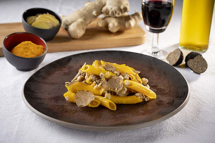 Penne Zenzero e curcuma (Al Teff o Zenzero e curcuma Paste superfood veg e gluten free)