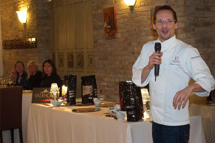 Franco Ascari - Al Ved&egrave;l di Colorno, abbinamenti riusciti  Il cioccolato Valrhona declinato nei piatti
