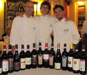 I tre chef della serata, da sinistra: Alessandro Rota, Roberto Longa e Michael Gambirasio
