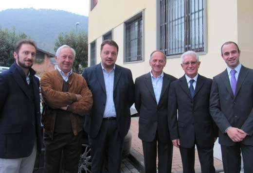 da sinistra: Alessandro e Teresio Schiavi, Giovanni Fava, Angelo Del Bono, Giuseppe Chitarra, Alberto Schiavi