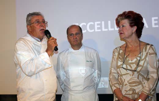 da sinistra: Alfonso Iaccarino, Heinz Beck e Annie Feolde da sinistra: Alfonso Iaccarino, Heinz Beck e Annie Feolde
