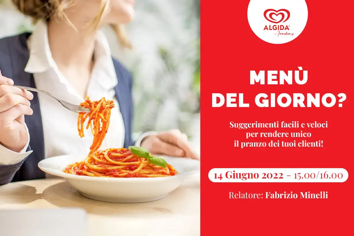 Menu del giorno? In un webinar i consigli per rendere unico il pranzo al bar