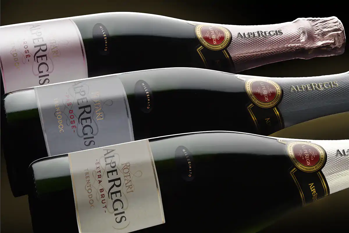 Rotari AlpeRegis Ros&eacute;, Pas Dos&eacute; ed Extra Brut AlpeRegis in regale armonia con sapori di terra e di mare