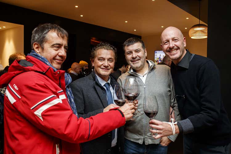 Mario Vascellari, Gianpietro Ghedina, Raffaele Boscaini, Federico Girotto (Alta cucina e vino d&rsquo;elite in quota A Cortina il wine bar firmato Masi)