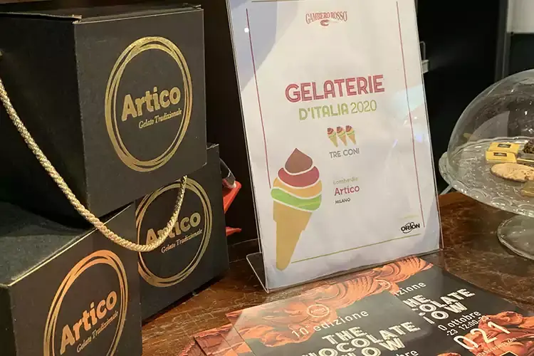 Artico al massimo sulla Guida Gelaterie d'Italia 2020 del Gambero: Tre Coni The Chocolate Show X edizione: cultura e fantasia