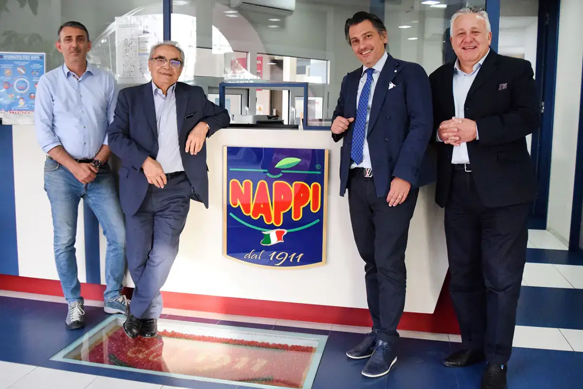 Da sinistra, Francesco Bulgani, Giancarlo Monetti, Michele Nappi e Maurizio Raggi Due nuovi manager per Nappi 1911 che punta a rafforzarsi in Italia e all'estero