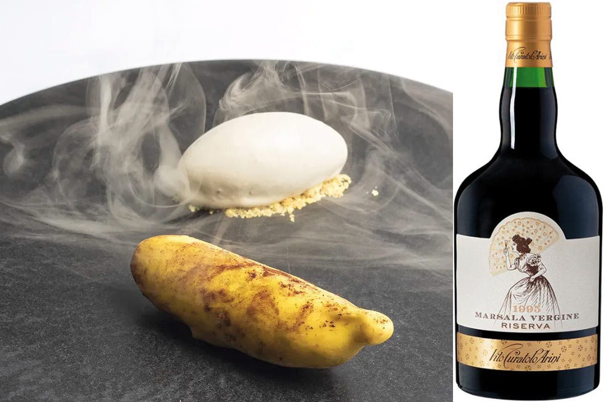 “Banana split alla brace, cioccolato fondente e rhum” di Errico Recanati £$L’Italia del vino:$£ la leggenda del Marsala