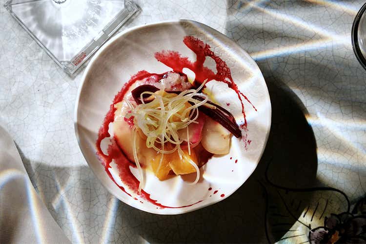 Barbabietola e albicocca pesca sedano e tapioca Barbabietola e albicocca pesca sedano e tapioca