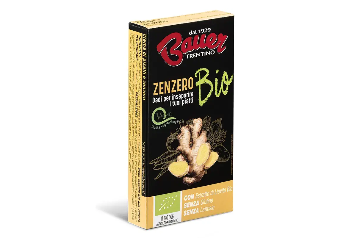 Il dado vegetale Bio allo Zenzero di Bauer Dado Vegetale Bio Bauer Un cubetto ricco di zenzero
