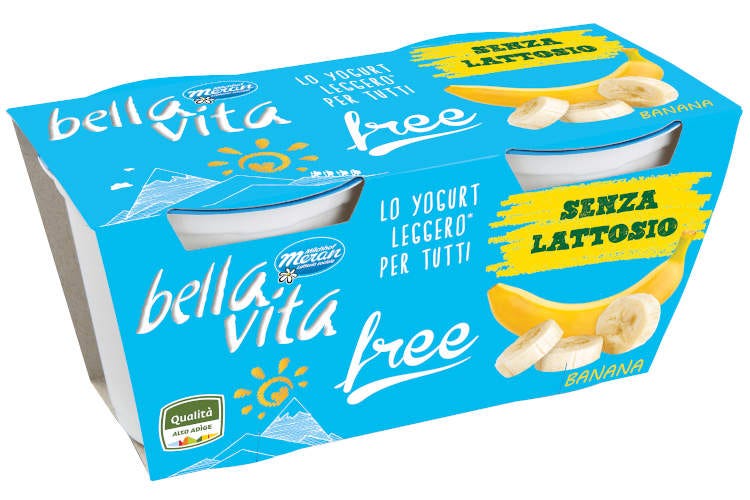 Yogurt senza lattosio Bella Vita Free 8 diversi gusti, latte 100% altoatesino
