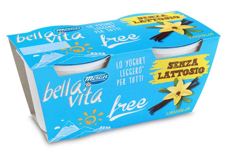 Yogurt senza lattosio Bella Vita Free 8 diversi gusti, latte 100% altoatesino