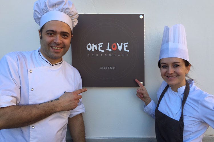 Alan Foglieni e Nafi Dizdari (Bergamo, apre One Love Restaurant Nel menu una Cucina italiana moderna)