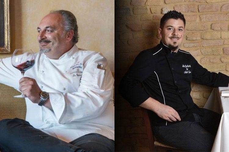 Gianluca Di Pirro e Ardit Curri (Beyond Taste al Castello del Nero Oltre il gusto con gli chef Di Pirro e Curri)