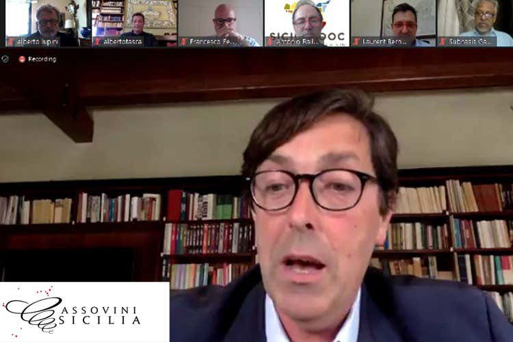 Alessio Planeta durante il webinar - Biologico e sostenibile Il vino siciliano piace sempre pi&ugrave;