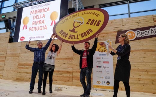 Alla Fabbrica della Birra Perugia 
il titolo di “Birrificio dell’anno”