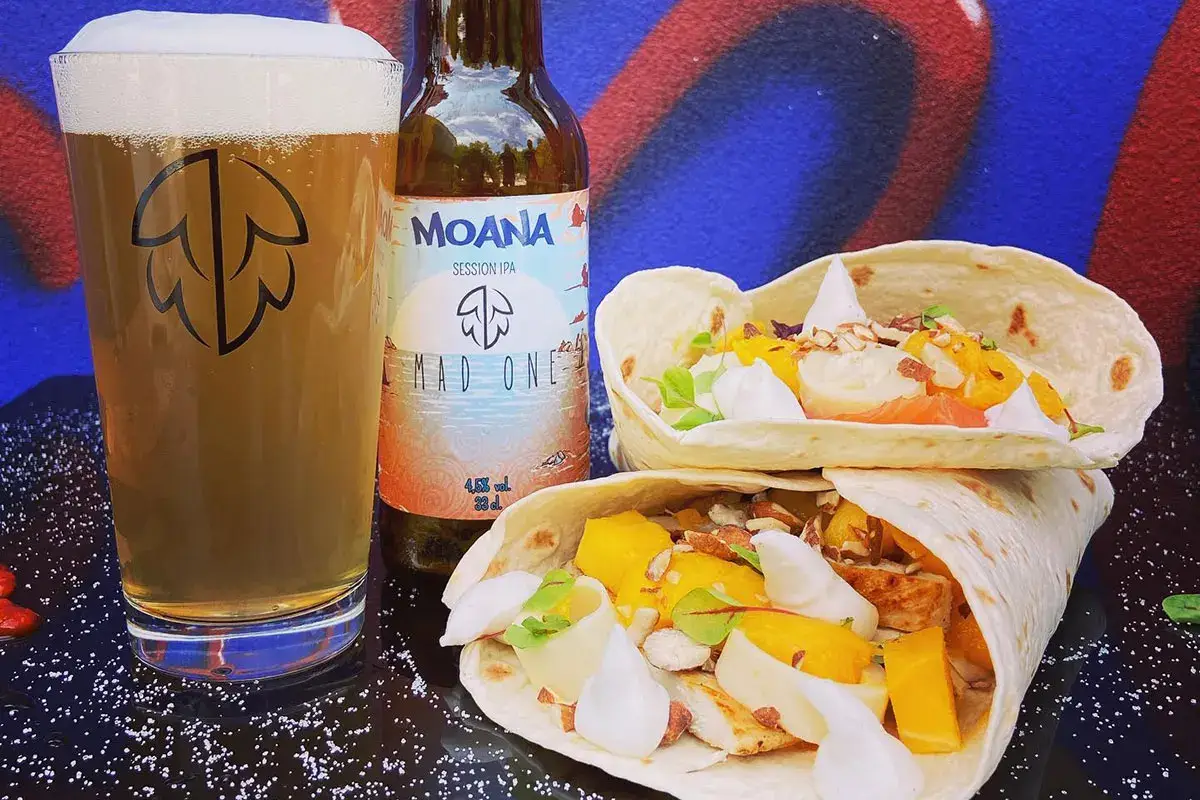Birra Mad One con tacos Birra artigianale, in continuo fermento e al passo con la tecnologia