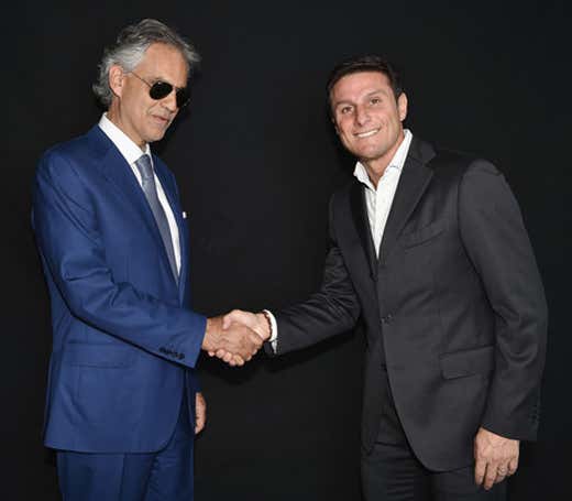 Andrea Bocelli e Javier Zanetti Andrea Bocelli e Javier Zanetti