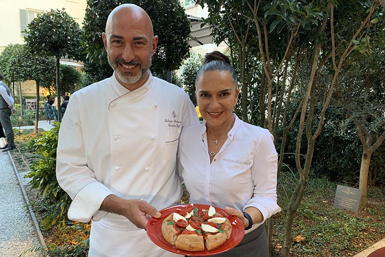 Fabrizio Borraccino e Marzia Buzzanca La Pizza Contemporanea sfila al Four Seasons Hotel Milano