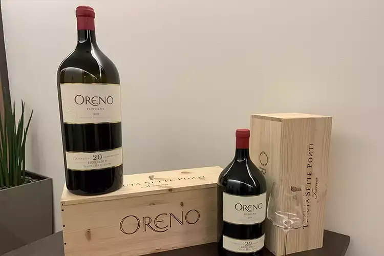 Oreno: le bottiglie celebrative Oreno festeggia le sue prime venti annate
