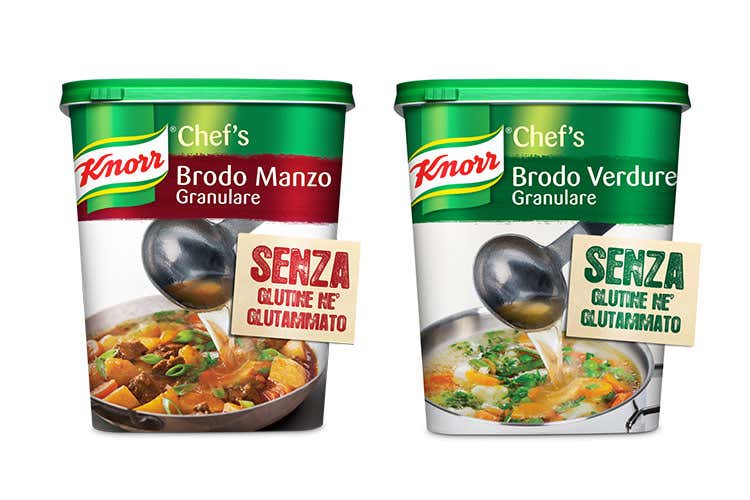 Tutto il gusto e la qualit&agrave; Knorr nei brodi granulari senza glutine