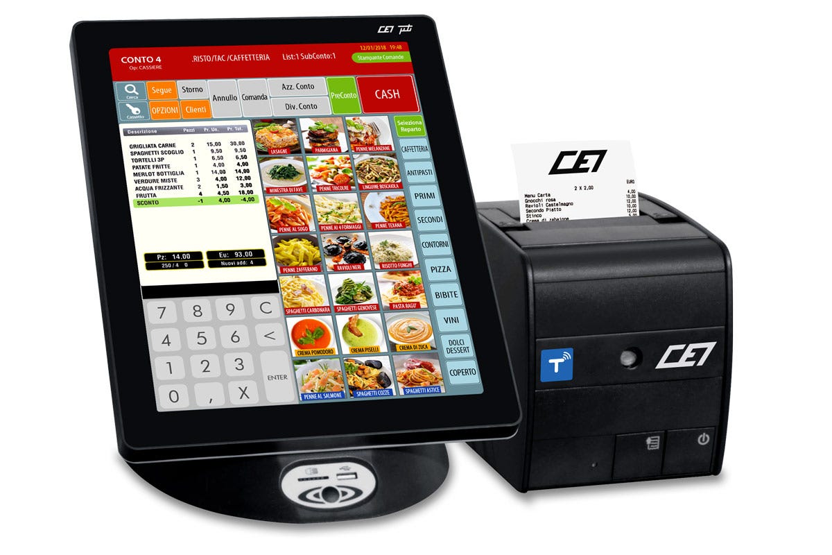La linea di punti cassa T15 è tra i registratori di cassa touch screen top di gamma nel comparto ristorazione CEI Systems soluzioni all'avanguardia per il punto cassa e i pagamenti rapidi