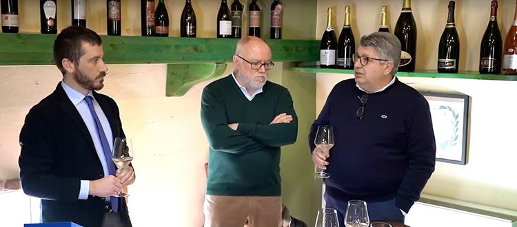 Gabriele Picchi, Leonardo Valenti e Massimo Barbieri (Cantina Torrevilla rilancia l'Oltrepò puntando sul metodo Classico)