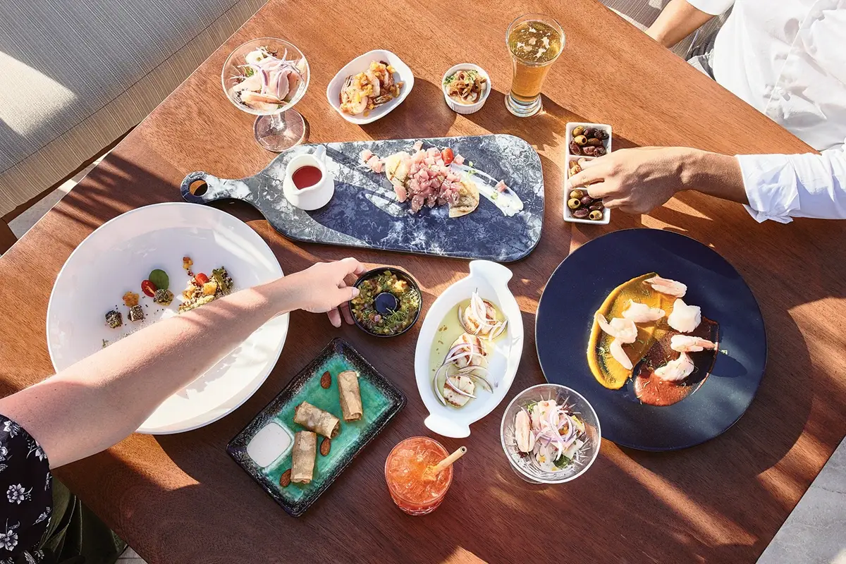 Il menu di cucina peruviana contemporanea Fuga in Paradiso? Il lusso rilassato di Belmond Hotel nelle Piccole Antille
