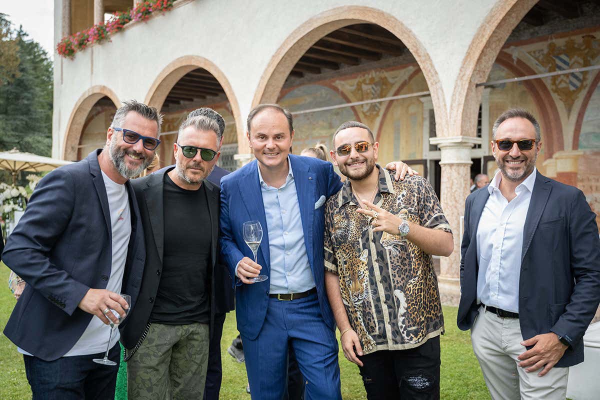 Carlo Vanzini, Michele Mainardi, Matteo Lunelli, Rocco Hunt e Andrea Marchesi I 120 anni di Ferrari Spumanti, bollicine che hanno fatto la storia