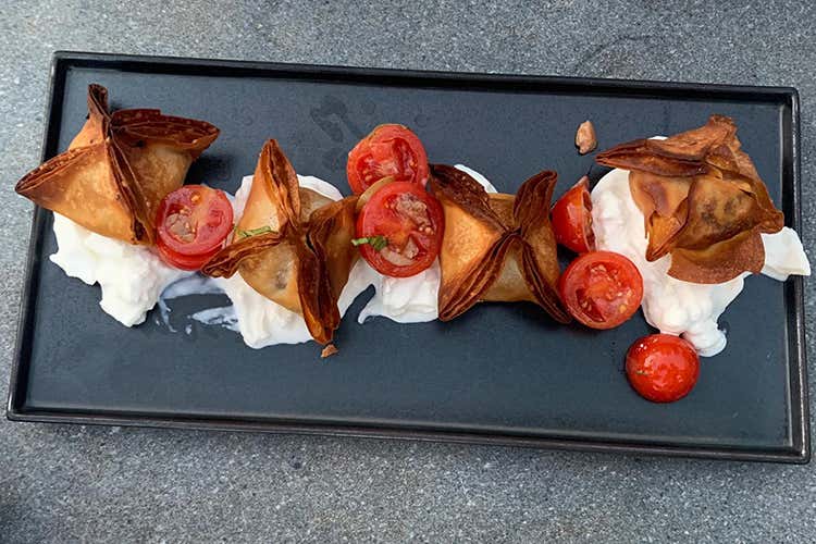 Fagottini di parmigiana con burrata - Casina Valadier e ristorante Vista L’estate romana... con stile