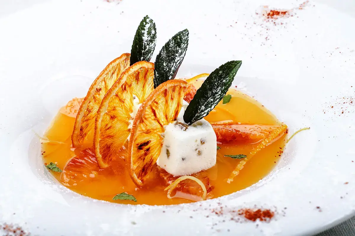 Cassata semifredda zuppetta di arance e cialda croccante Cassata semifredda zuppetta di arance e cialda croccante